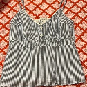 Hollister blue striped babydoll top